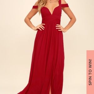 Lulus ocean of elegance wine red maxi dress